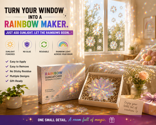 BILLHOL® Rainbow Suncatcher Window Stickers 🌈 – Turn Sunlight Into Rainbows