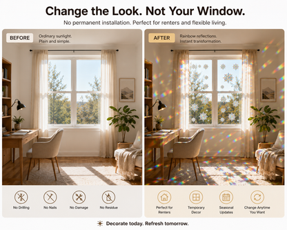 BILLHOL® Rainbow Suncatcher Window Stickers 🌈 – Turn Sunlight Into Rainbows