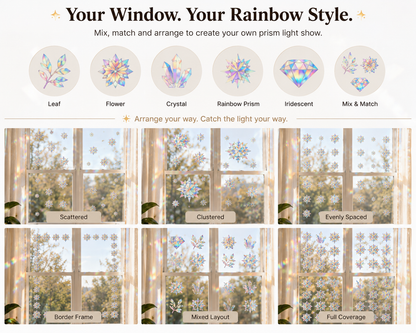 BILLHOL® Rainbow Suncatcher Window Stickers 🌈 – Turn Sunlight Into Rainbows