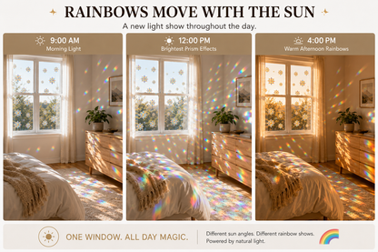 BILLHOL® Rainbow Suncatcher Window Stickers 🌈 – Turn Sunlight Into Rainbows