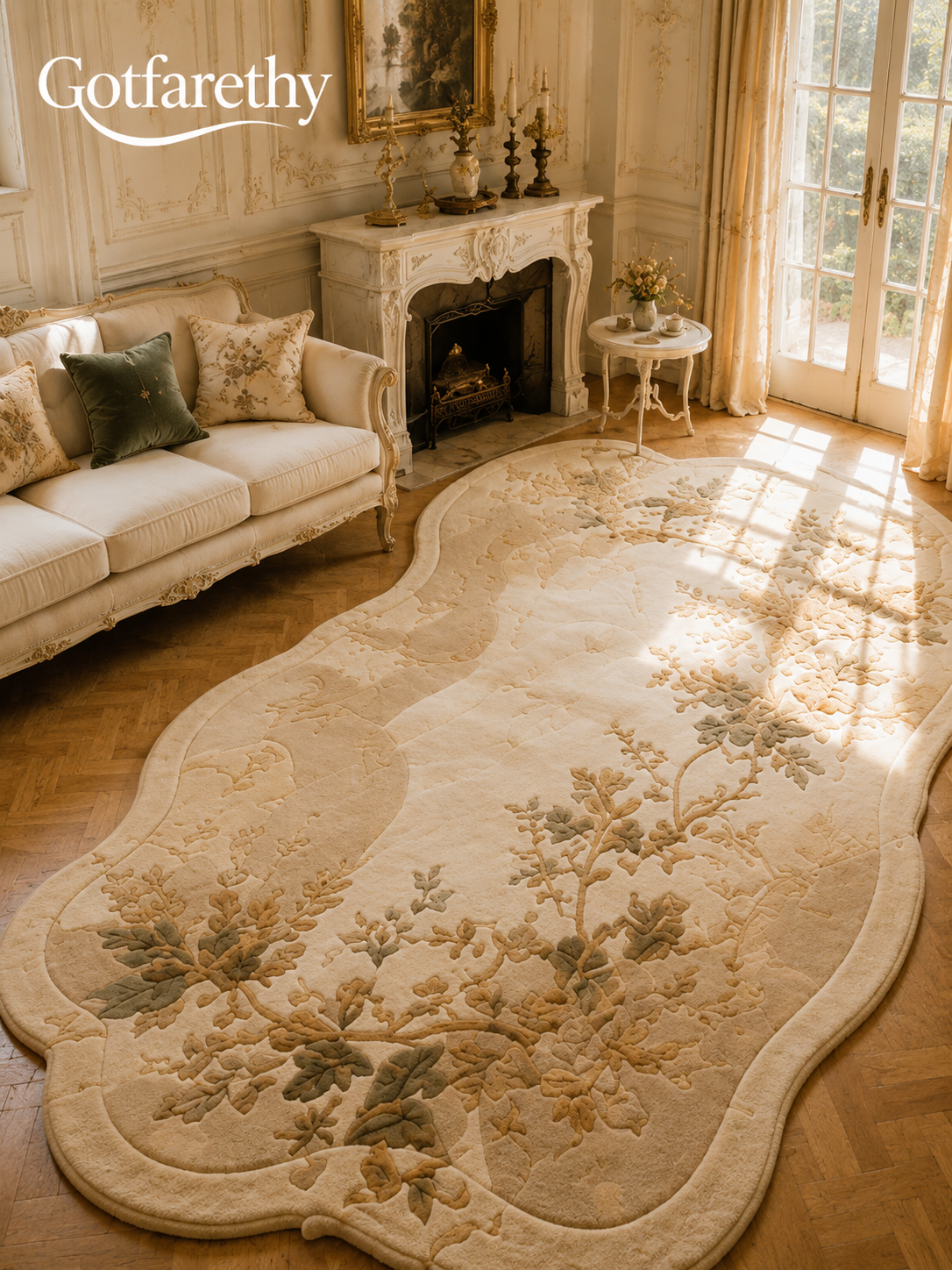 Gotfarethy French Botanical Sculptural Area Rug