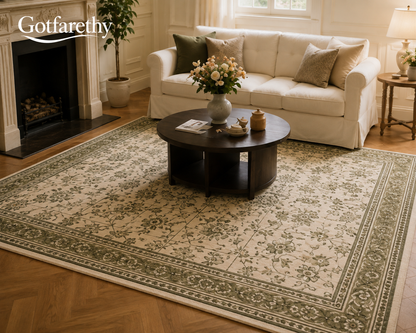 Gotfarethy French Olive Botanical Garden Area Rug