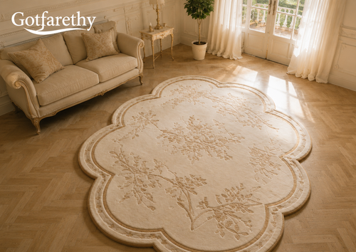Gotfarethy French Petal Botanical Sculpted Area Rug