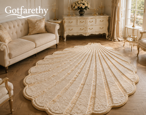 Gotfarethy French Scallop Shell Sculpted Area Rug