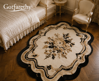 Gotfarethy French Noir Floral Sculpted Area Rug